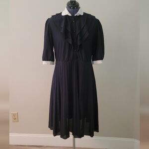 Vintage 60s Wednesday Goth Mod Dress L